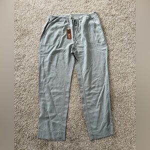 XCVI CUTLER SLIM PANT NWT Size L in Sea Mist Blue Grey